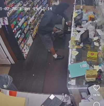 Thief unlocks registered with his universal glock key, almost blows hands apart twice