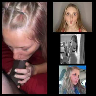 18 year old cheating blonde first BBC blowjob