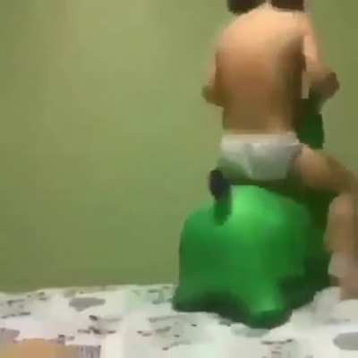 Baby discovers gravity.