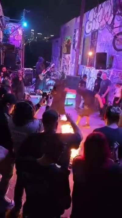 Placazo live last night (ice agent pinata got torched)