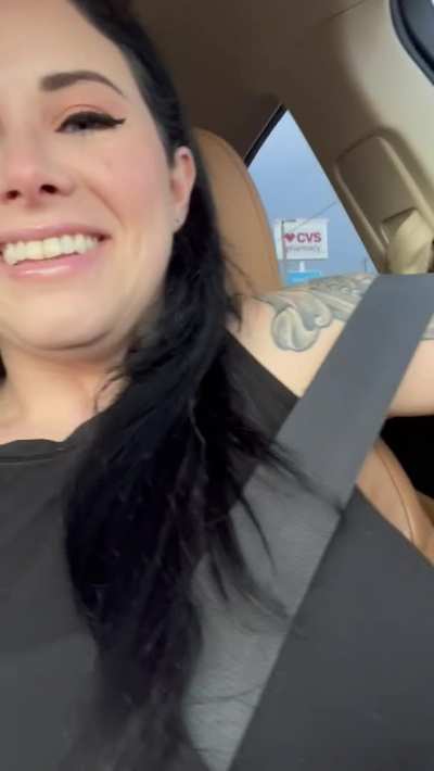 Public Titty Drop at the red light [drop]