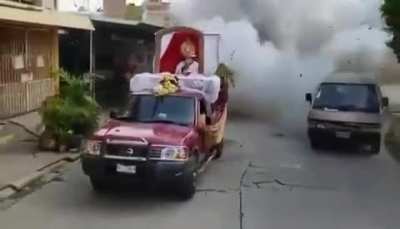 HMFT After I launch fireworks from a scooter.