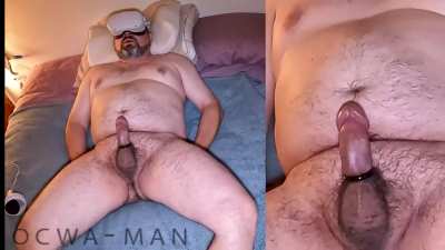 Daddy was so horny this morning, so I put on (m)y new cock ring, and my VR headset! [45]