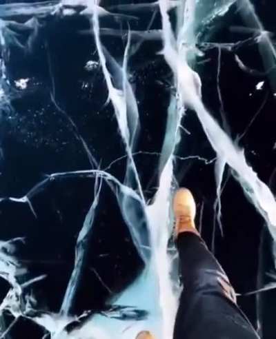 Walking on Lake Baikal, Russia
