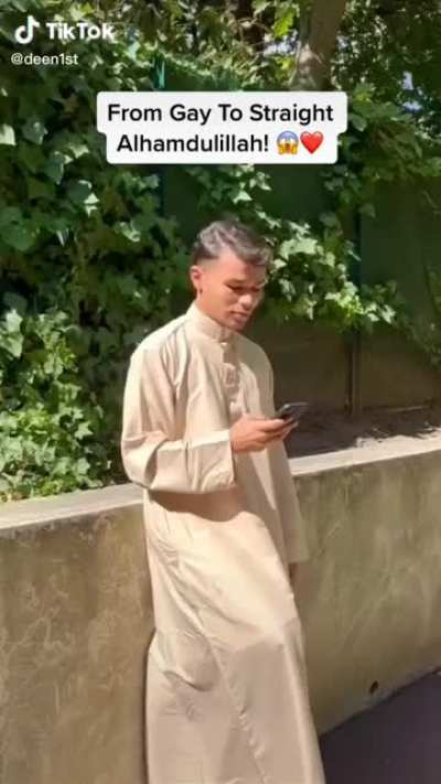 Tiktok video showing a gay muslim guy 'cured'