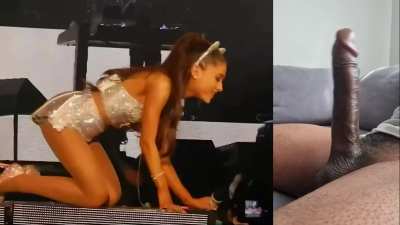 Ariana can't help herself but jerk off a fan mid performance