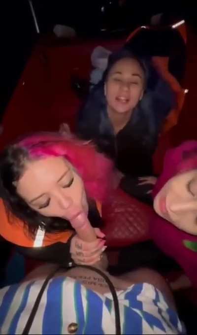 sucking him with her friends
