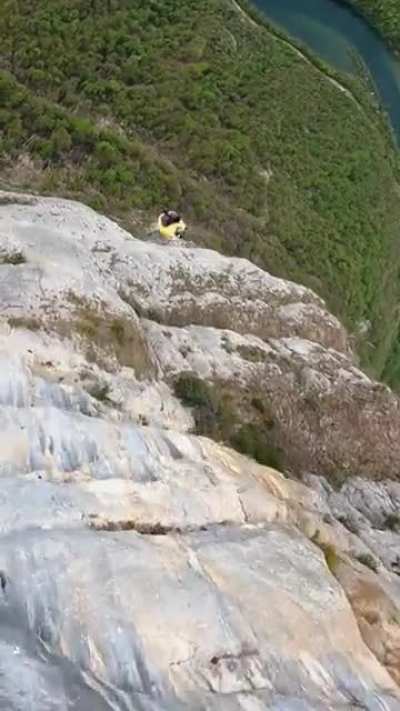 Jumping off a cliff