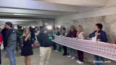 People in the Kharkiv metro are singing the anthem on Vyshyvanka Day today. These parades have been held for years, but this is the first one underground&mdash;a bold stand against the Russian advance, showing Kharkiv&rsquo;s strength and resilience. Slava Ukraini!