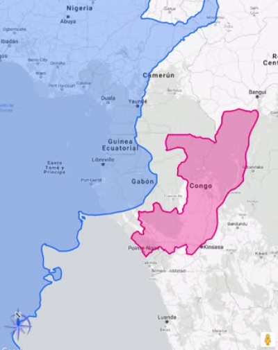 Dato irrelevante: El AMBA y la Bahía de Samborombón (Bs As) encastran con el Congo del oeste.