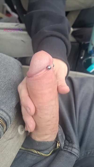 she's playing with my frenum barbell in the van, pt 2