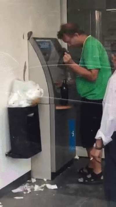 Withdrawing in the ATM drunk