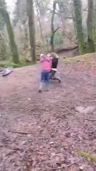 Swinging in the woods
