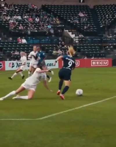One of the best I&rsquo;ve ever seen, she made the defender sleep small.