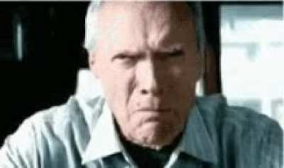 What would you do if a grumpy old man stared at you like this?