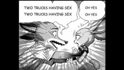 TWO PICKUP TRUCKS ONE CYLINDER BLOCK
