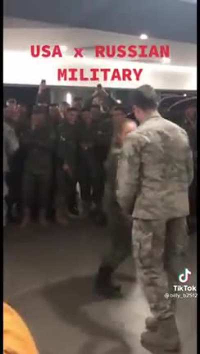 Russian and American soldiers