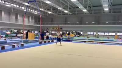 "Retired" Kenzo Shirai just performed a floor routine with 6.9 D (nice), the highest start value under the current code (this breaks the record set a few days ago by Minami Kazuki, who competed a 6.8 D fx at the Japan Open)