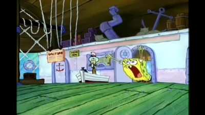 Spongebob is having a great time!