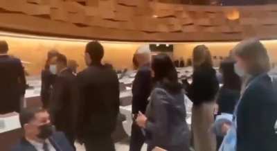 Diplomats from different countries left the hall of the UN Council on Human Rights ahead of a speech by Russian Foreign Minister Sergei Lavrov.