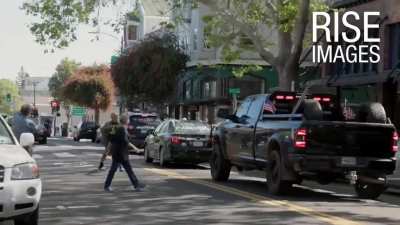 Residents of Oakland blocked the road and threw eggs at fascist &ldquo;The People&rsquo;s Convoy&rdquo; in USA