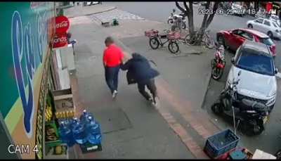 Guy thinks he's getting robbed/assaulted. and acts accordingly