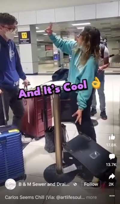 No one deserves to be spoken to this way, regardless of how many drinks she&rsquo;s had or how scared she may be of flying. Carlos needs to 🏃🏻&zwj;♀️