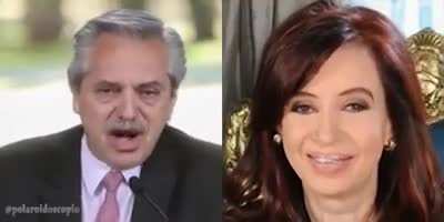 Alberto y Cristina cantan: "Peronism killed the radio star" (video por Polariscopio)