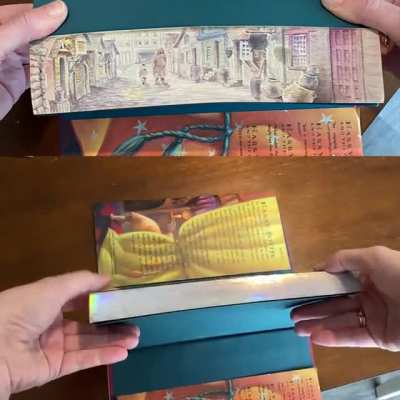 I painted another hidden fore edge painting. This one is on Harry Potter and the Sorcerer&rsquo;s Stone.