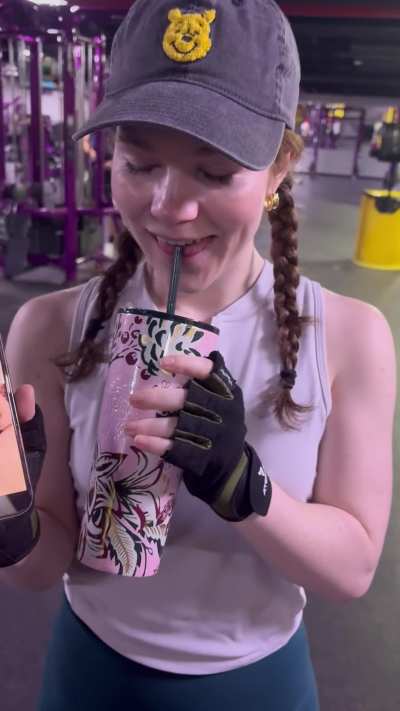 Rose sucking her favorite straw