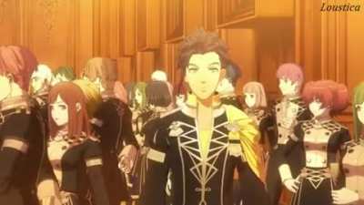 Sylvain dancing alone after he was rejected by all the girls at the Academy