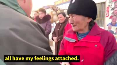 Chinese administrator(cadre) leaving a xinjiang village after completing poverty alleviation work over 4 years.