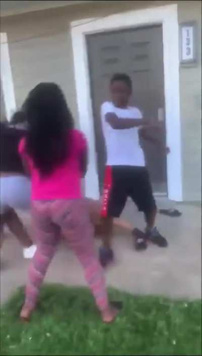 Mother and kid jumped