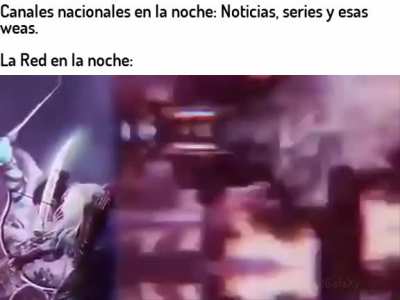 Canales de televisi&oacute;n en la noche be like