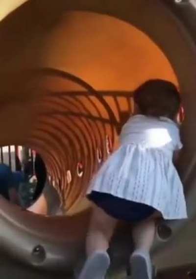 Ah yes, I shall push myself down the slide