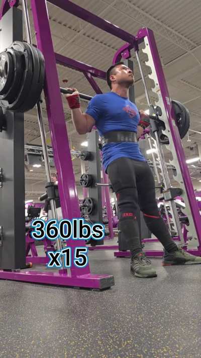 500lb Smith Machine Squat &amp;amp; 360lbs x15 @180lb bw