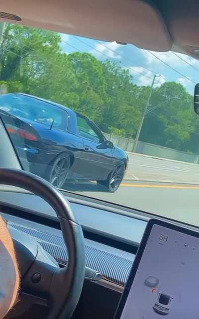 Florida man wants to race a Tesla, gets denied and goes full Mario Kart.
