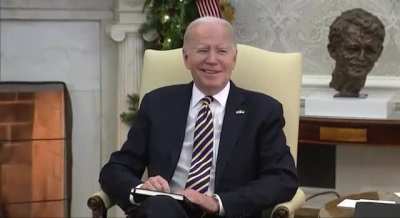 Biden laughed when asked if he wanted Ukraine to win the war against Russia