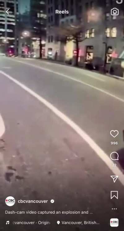 Dashcam footage of the electrical explosion &amp;amp; fire downtown on Friday