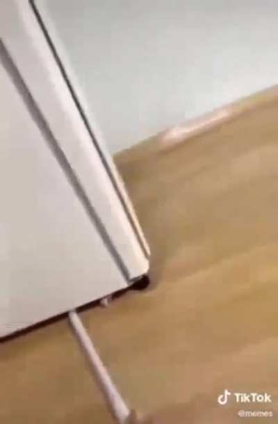 cleaning under the fridge