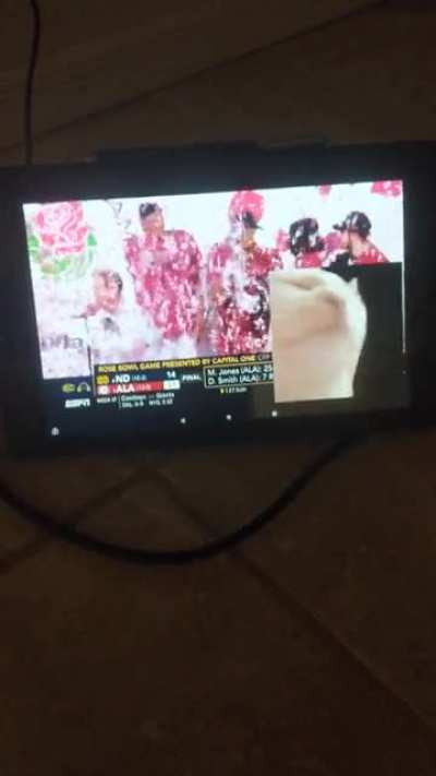 Was watching a football game and this random pop- up came on.