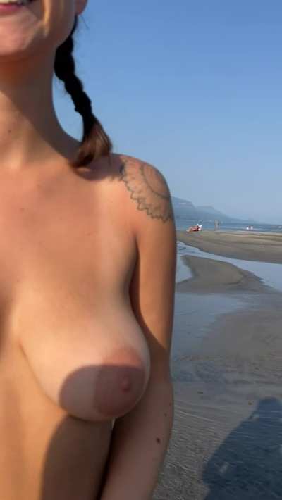 Stripping down at the river