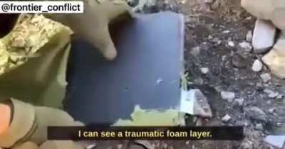 Wagner contractor testing armor used by a Ukrainian. He&rsquo;s shocked to see that it actually works.
