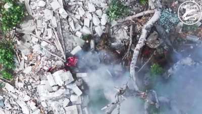 NSFW Ukranian drone makes a headshot with dropped munition