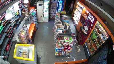 Started a fight for no reason, cashier gives him a jackpot of free prizes.