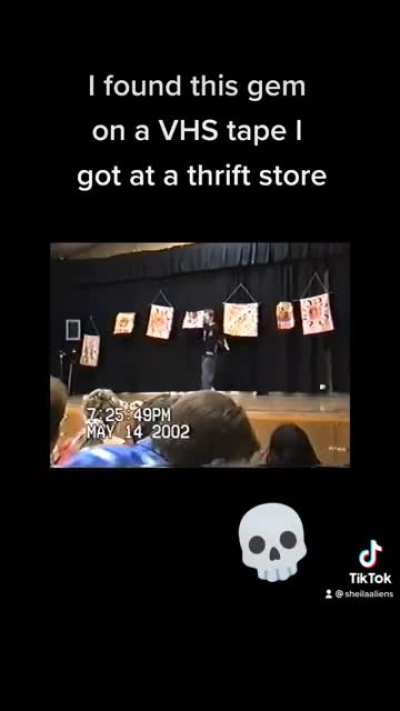Talent Show kid dancing to &ldquo;walk like an Egyptian&rdquo; - I found on a VHS tape I got from a thrift store. (OC) (cringe)