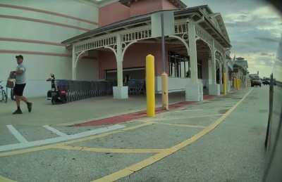 Woman at walmart almost hits me, nearly runs over a mother &amp;amp; child, and proceeds to attempt to physically attack me.