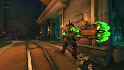 When Tracer ults, she says "Special Delivery..." Today, she meant it.
