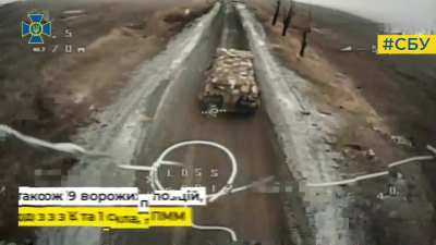 Ukrainian kamikaze drone strikes on various Russian equipment, published 28 february 2024 (music from source)