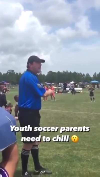 Youth Football/Soccer ref has had it with the parents verbally abusing him in the sidelines